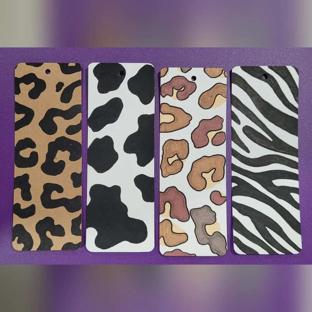 Animal print Cardstock hand drawn bookmarks - Picture 1 of 1